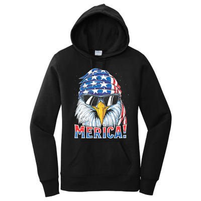 Eagle Merica 4th Of July Merica American Women's Pullover Hoodie