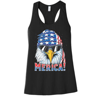 Eagle Merica 4th Of July Merica American Women's Racerback Tank