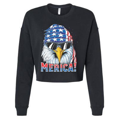 Eagle Merica 4th Of July Merica American Cropped Pullover Crew