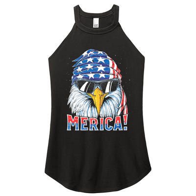 Eagle Merica 4th Of July Merica American Women's Perfect Tri Rocker Tank