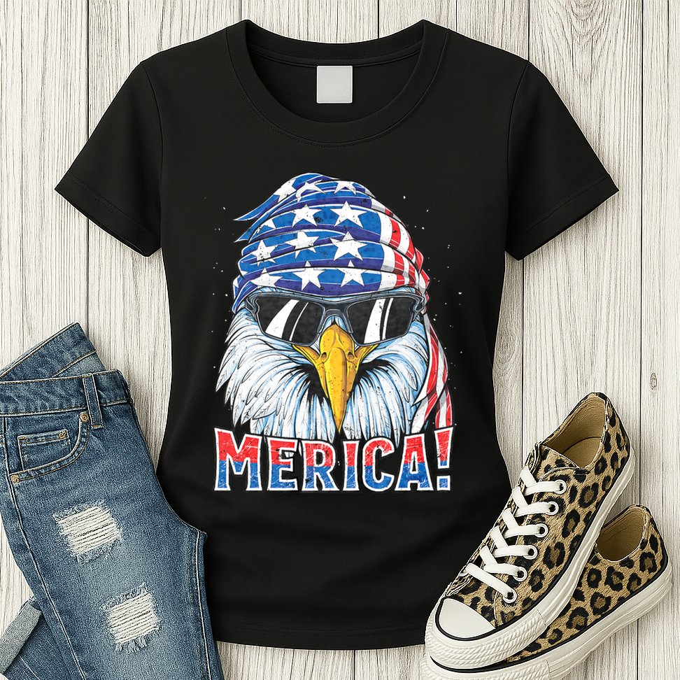 Eagle Merica 4th Of July Merica American Womens T-Shirt