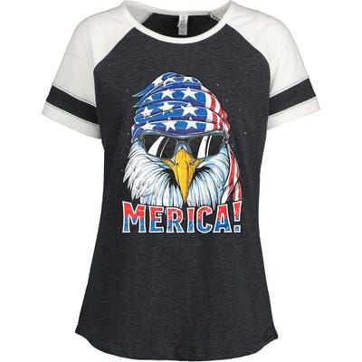 Eagle Merica 4th Of July Merica American Enza Ladies Jersey Colorblock Tee