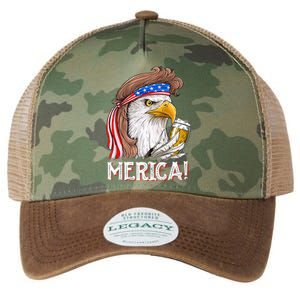 Eagle Mullet 4th Of July Beer USA American Flag Merica Legacy Tie Dye Trucker Hat