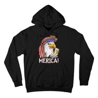 Eagle Mullet 4th Of July Beer USA American Flag Merica Hoodie