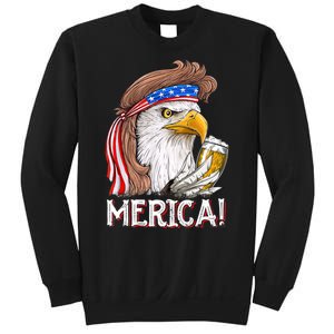 Eagle Mullet 4th Of July Beer USA American Flag Merica Sweatshirt