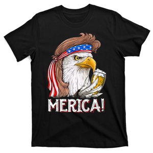 Eagle Mullet 4th Of July Beer USA American Flag Merica T-Shirt