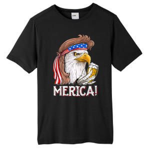 Eagle Mullet 4th Of July Beer USA American Flag Merica Tall Fusion ChromaSoft Performance T-Shirt