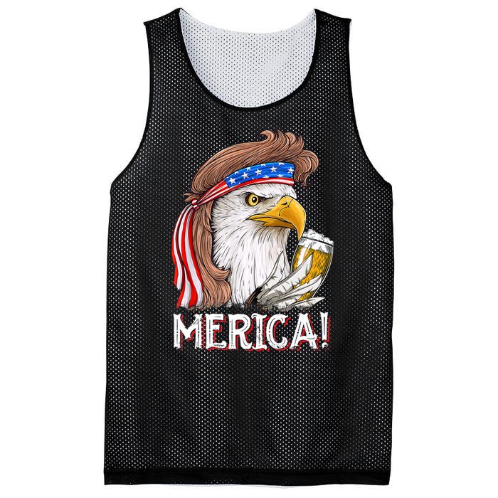 Eagle Mullet 4th Of July Beer USA American Flag Merica Mesh Reversible Basketball Jersey Tank