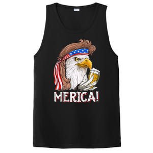 Eagle Mullet 4th Of July Beer USA American Flag Merica PosiCharge Competitor Tank