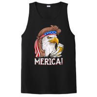 Eagle Mullet 4th Of July Beer USA American Flag Merica PosiCharge Competitor Tank