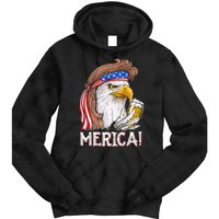 Eagle Mullet 4th Of July Beer USA American Flag Merica Tie Dye Hoodie