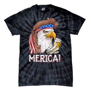 Eagle Mullet 4th Of July Beer USA American Flag Merica Tie-Dye T-Shirt