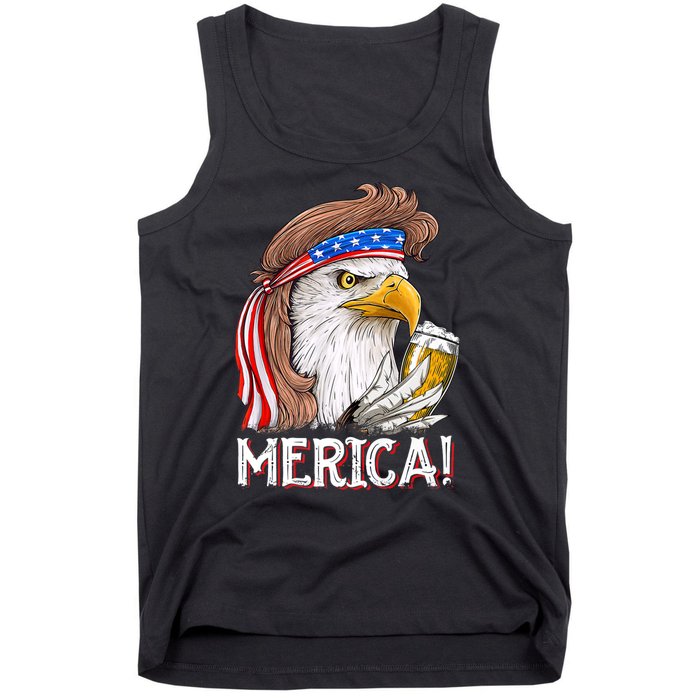 Eagle Mullet 4th Of July Beer USA American Flag Merica Tank Top