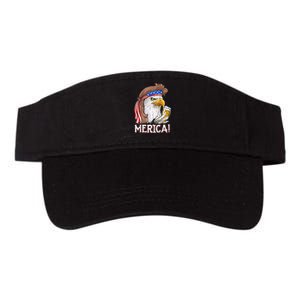 Eagle Mullet 4th Of July Beer USA American Flag Merica Valucap Bio-Washed Visor