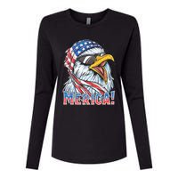 Eagle Merica 4th Of July Merica American Womens Cotton Relaxed Long Sleeve T-Shirt