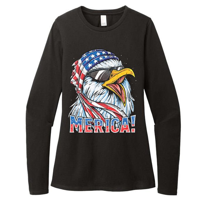 Eagle Merica 4th Of July Merica American Womens CVC Long Sleeve Shirt