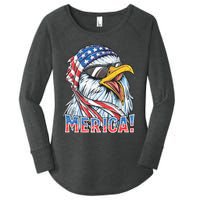 Eagle Merica 4th Of July Merica American Women's Perfect Tri Tunic Long Sleeve Shirt