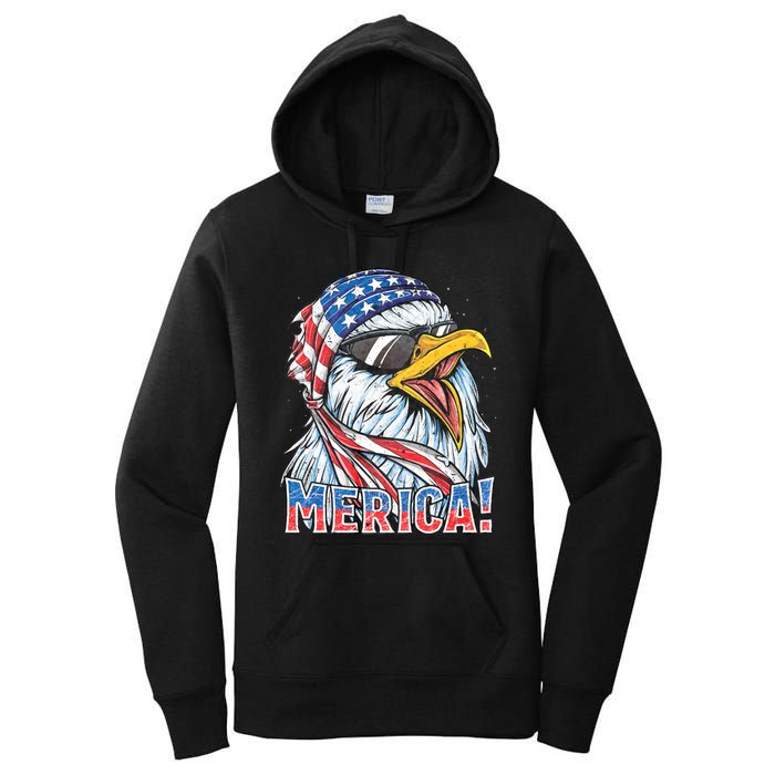 Eagle Merica 4th Of July Merica American Women's Pullover Hoodie