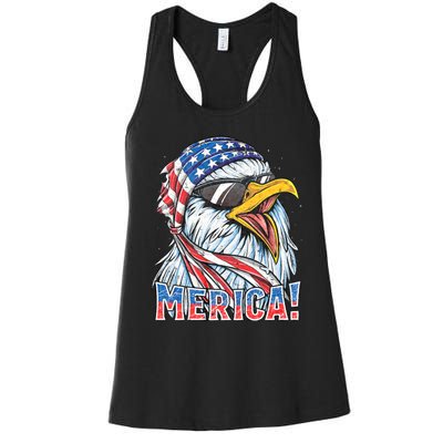 Eagle Merica 4th Of July Merica American Women's Racerback Tank