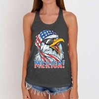 Eagle Merica 4th Of July Merica American Women's Knotted Racerback Tank