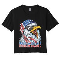 Eagle Merica 4th Of July Merica American Women's Crop Top Tee