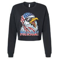 Eagle Merica 4th Of July Merica American Cropped Pullover Crew