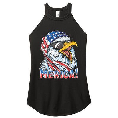 Eagle Merica 4th Of July Merica American Women's Perfect Tri Rocker Tank