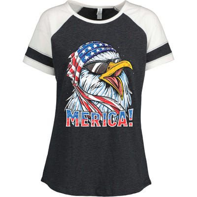 Eagle Merica 4th Of July Merica American Enza Ladies Jersey Colorblock Tee