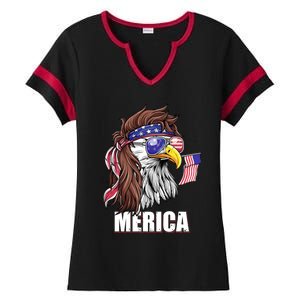 Eagle Mullet 4th Of July Usa American Flag Merica Funny Gift Ladies Halftime Notch Neck Tee