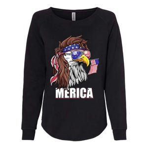 Eagle Mullet 4th Of July Usa American Flag Merica Funny Gift Womens California Wash Sweatshirt