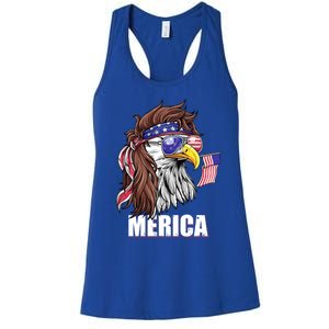 Eagle Mullet 4th Of July Usa American Flag Merica Funny Gift Women's Racerback Tank