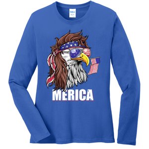 Eagle Mullet 4th Of July Usa American Flag Merica Funny Gift Ladies Long Sleeve Shirt