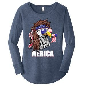 Eagle Mullet 4th Of July Usa American Flag Merica Funny Gift Women's Perfect Tri Tunic Long Sleeve Shirt