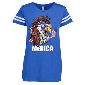 Eagle Mullet 4th Of July Usa American Flag Merica Funny Gift Enza Ladies Jersey Football T-Shirt