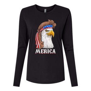 Eagle Mullet 4th Of July Usa American Flag Merica Womens Cotton Relaxed Long Sleeve T-Shirt