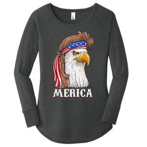 Eagle Mullet 4th Of July Usa American Flag Merica Women's Perfect Tri Tunic Long Sleeve Shirt