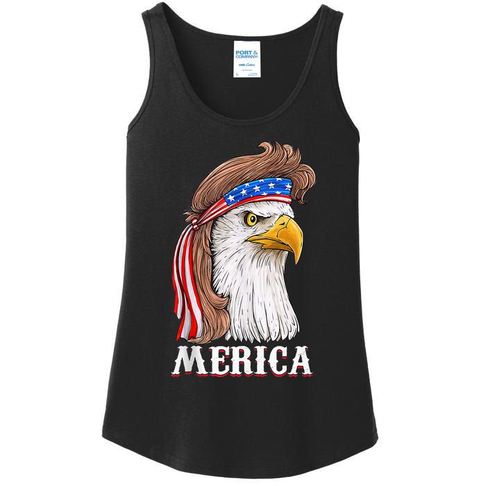 Eagle Mullet 4th Of July Usa American Flag Merica Ladies Essential Tank