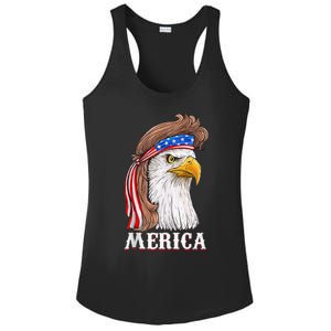 Eagle Mullet 4th Of July Usa American Flag Merica Ladies PosiCharge Competitor Racerback Tank