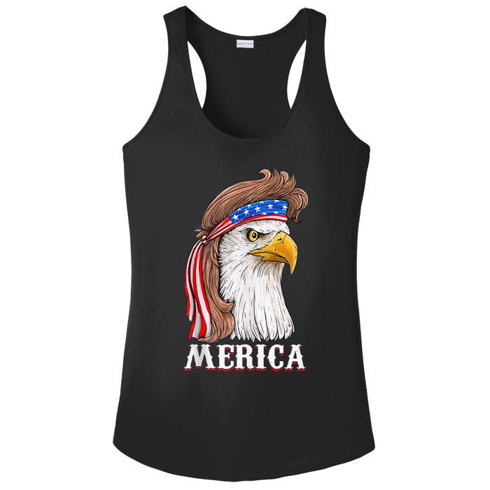 Eagle Mullet 4th Of July Usa American Flag Merica Ladies PosiCharge Competitor Racerback Tank