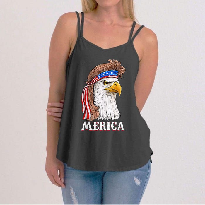 Eagle Mullet 4th Of July Usa American Flag Merica Women's Strappy Tank