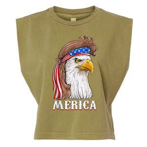 Eagle Mullet 4th Of July Usa American Flag Merica Garment-Dyed Women's Muscle Tee