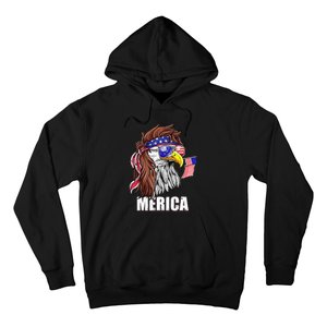 Eagle Mullet 4th Of July USA American Flag Merica Hoodie