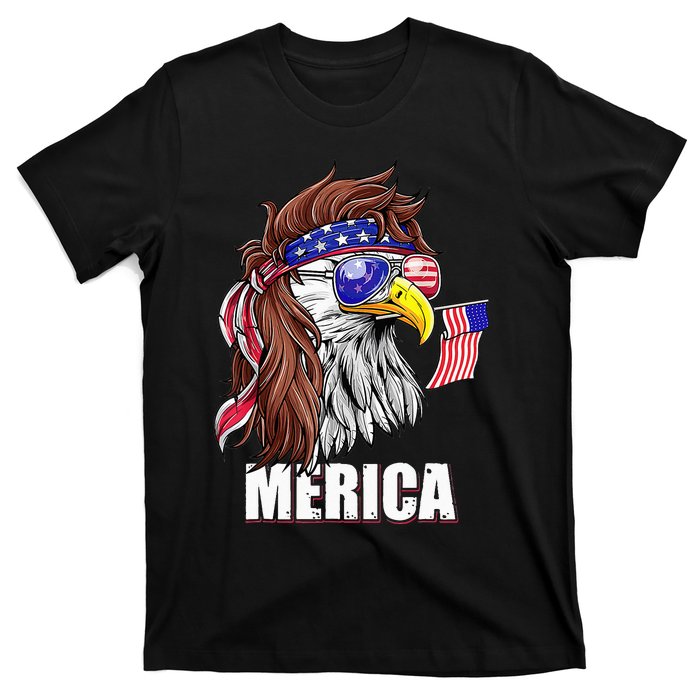 Eagle Mullet 4th Of July USA American Flag Merica T-Shirt