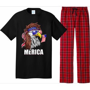 Eagle Mullet 4th Of July USA American Flag Merica Pajama Set