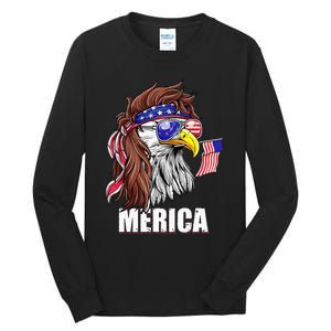 Eagle Mullet 4th Of July USA American Flag Merica Tall Long Sleeve T-Shirt