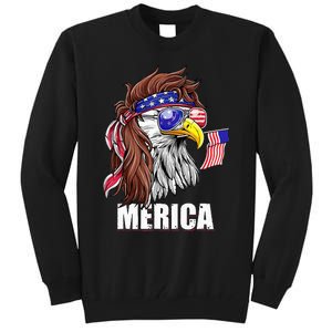 Eagle Mullet 4th Of July USA American Flag Merica Tall Sweatshirt