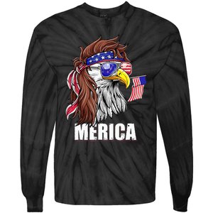 Eagle Mullet 4th Of July USA American Flag Merica Tie-Dye Long Sleeve Shirt