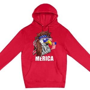 Eagle Mullet 4th Of July USA American Flag Merica Premium Pullover Hoodie