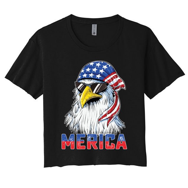 Eagle Merica 4th Of July Usa American Flag Patriotic Gift Crop Top