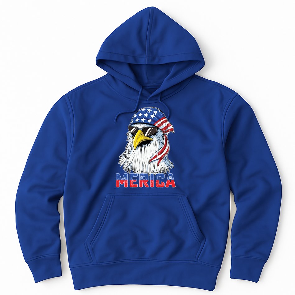Eagle Merica 4th Of July Usa American Flag Patriotic Gift Hoodie